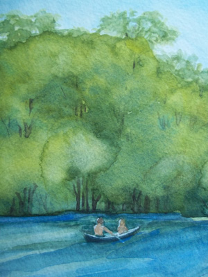 Detail, Couple in Canoe